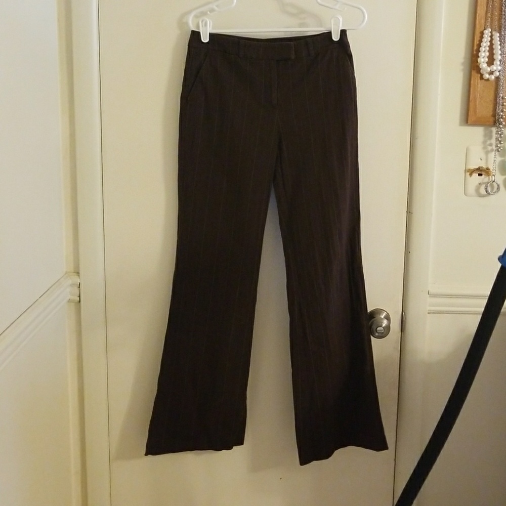 Brown pinstripe pants